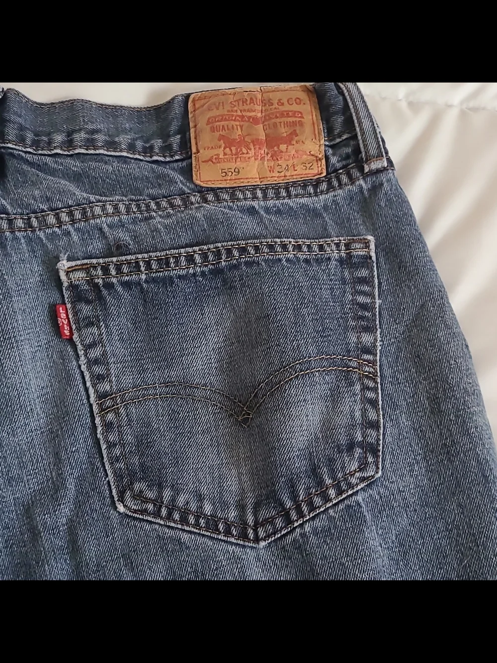 Levi's 559 Men's Blue Denim Jeans Relaxed Fit Straight Leg Mid Rise 34x32